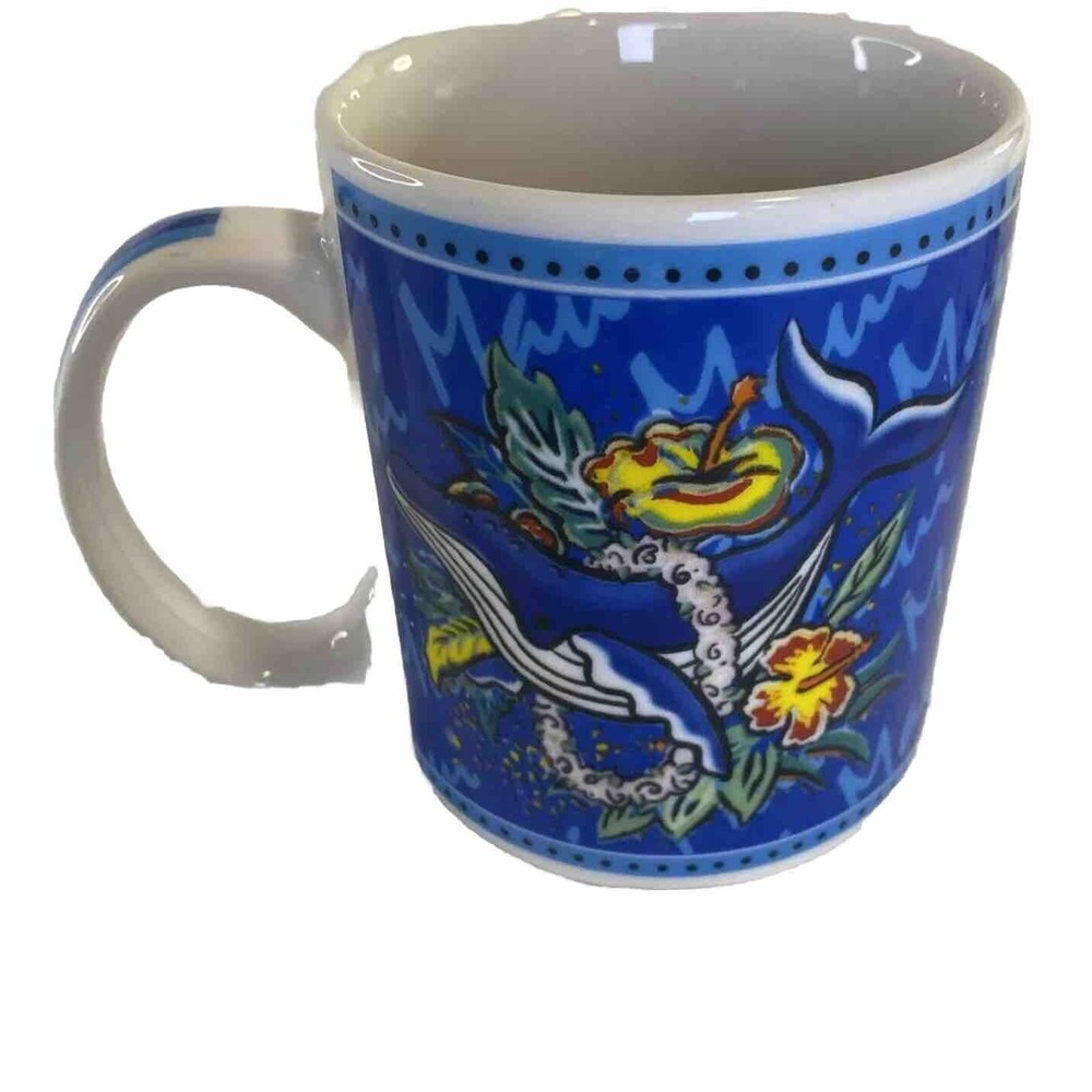 Hawaii Maui Coffee Mugs by Hilo Hattie VTG 2002 Dolphin Plumeria Island Heritage - Picture 2 of 12